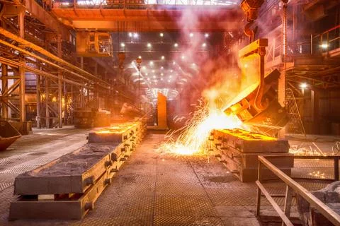 Casting ferroalloy factory Stock Photos