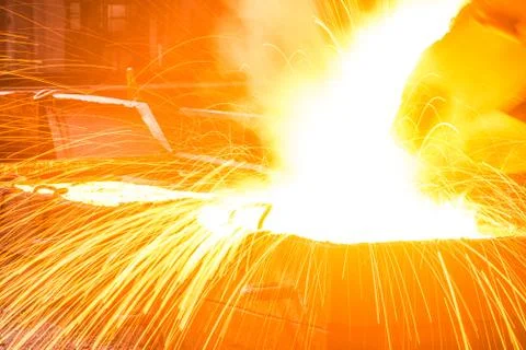 Casting ferroalloy factory Stock Photos