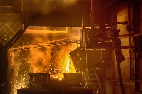 Casting ferroalloy factory Stock Photos