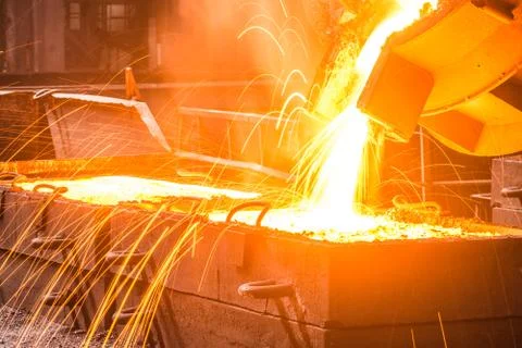 Casting ferroalloy factory Stock Photos