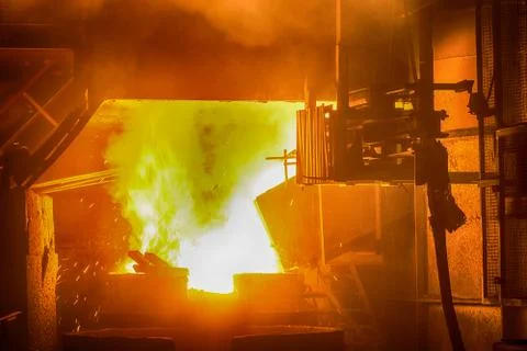 Casting ferroalloy factory Stock Photos