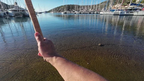 Casting a fishing lure. Stock Footage 279076763