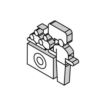Casting interview video film isometric icon vector illustration Stockillustratie
