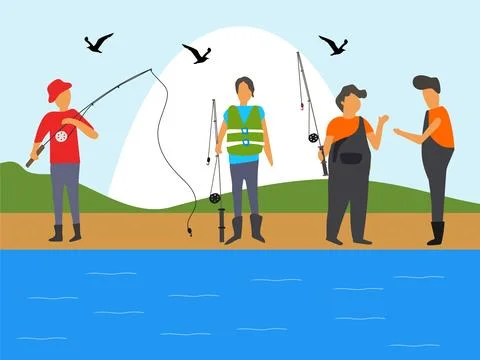 Casting Line Concept Illustration Illustrazione stock