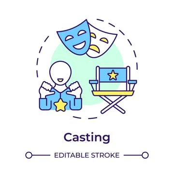Casting multi color concept icon Stock Illustration