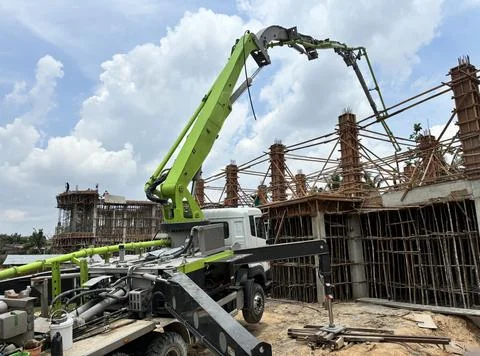 Casting pole process Stock Photos