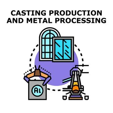 Casting production and metal processing industry concept Stock Illustration