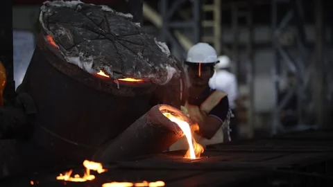 Casting Production A-Z High-Temperature Smelting to Final Paint Booth Stock-Footage 321727535