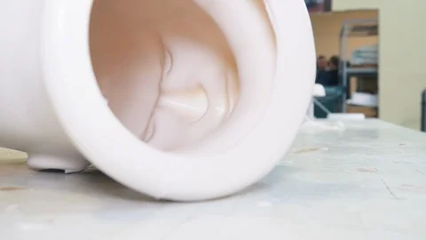 Casting the shape of a human dummy head Stock Footage 119531846