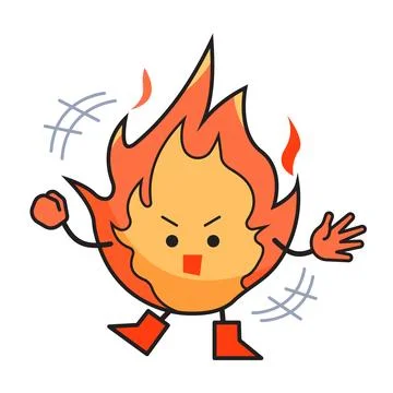 Casting spell fire character Stock Illustration