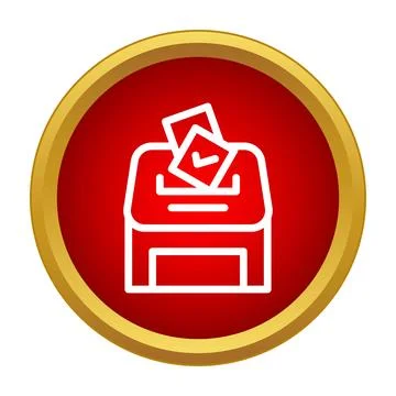 Casting vote into ballot box for democratic election Stock Illustration