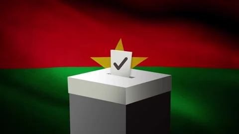 Casting vote into the ballot box during Burkina Faso election Stock Footage 241110821
