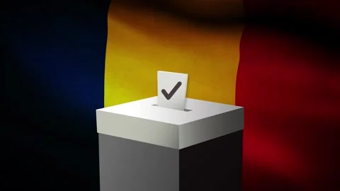 Casting vote into the ballot box during Chad election Stock Footage 241177660