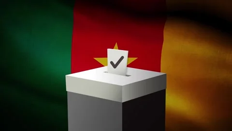 Casting vote into the ballot box during Cameroon election Stock Footage 241177717
