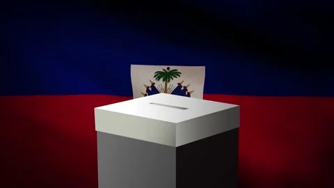 Casting vote into the ballot box during Haiti election Stock Footage 244449445