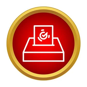 Casting vote into ballot box representing democratic election Stock Illustration