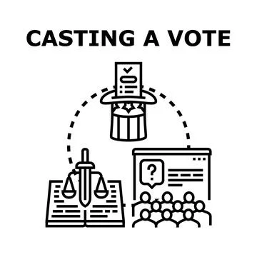 Casting vote process illustration representing election law and voting Stock Illustration