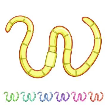 Castings worm cartoon vector graphic Stock Illustration