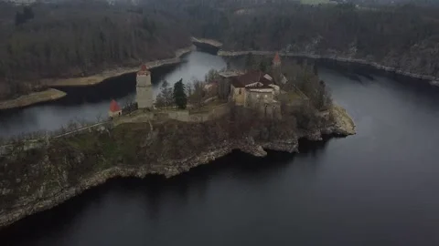 Castle above the river 3.1 Stock Footage 152579242