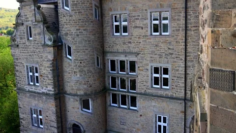 The castle of adelebsen in germany 4k video with a pan Stock Footage 346831337