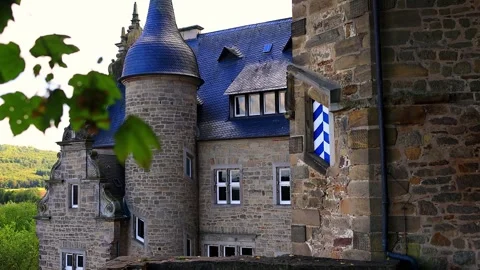 The castle of adelebsen in germany 4k video with a pan Stock Footage 346831546