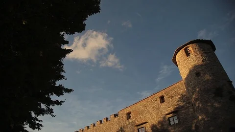 Castle against the blue sky Stock Footage 97930565
