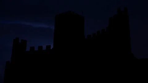 The Castle of Almourol of Vila Nova da Barquinha, near Lisbon, Portugal Stock Footage 92965155