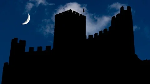 The Castle of Almourol of Vila Nova da Barquinha, near Lisbon, Portugal, Quarter Stock-Footage 104903355