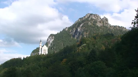 Castle in the Alps of Bavaria Stock Footage 33477099