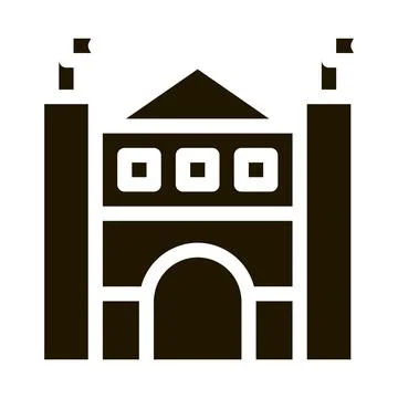 Castle amusement park icon Vector Glyph Illustration Ilustración de archivo
