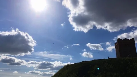Castle and Cloud Timelapse Stock Footage 81298957