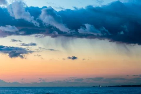 The castle and the lighthouse of Trieste Stock Photos