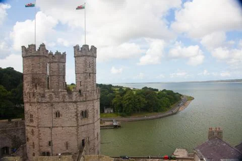 Castle and river Stock Photos
