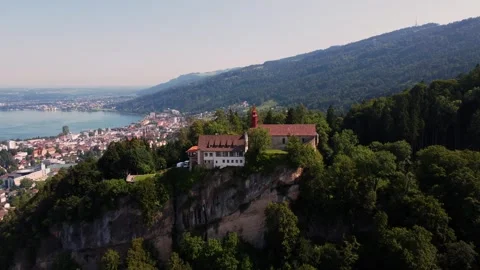 Castle, in Austria. Bregenz. From the top of this castle you have a beautif.. Stock Footage 289630951