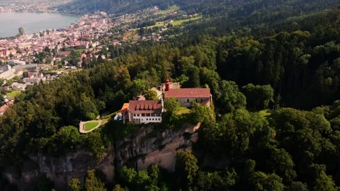 Castle, in Austria. Bregenz. From the top of this castle you have a beautif.. Stock Footage 289631156