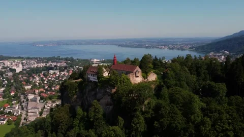 Castle, in Austria. Bregenz. From the top of this castle you have a beautif.. Stock Footage 289631466