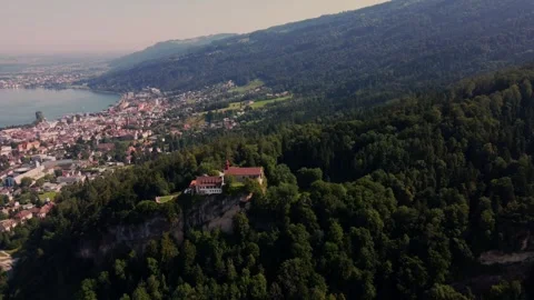 Castle, in Austria. Bregenz. From the top of this castle you have a beautif.. Stock Footage 289631588