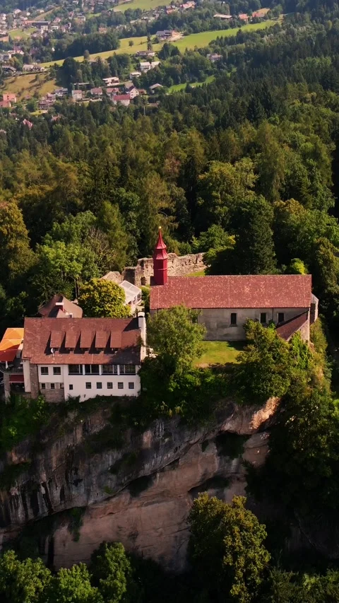 Castle, in Austria. Bregenz. From the top of this castle you have a beautif.. Video stock 289631697
