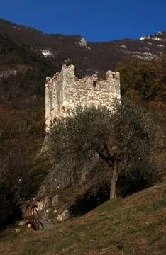 The castle of Avio. Stock Photos
