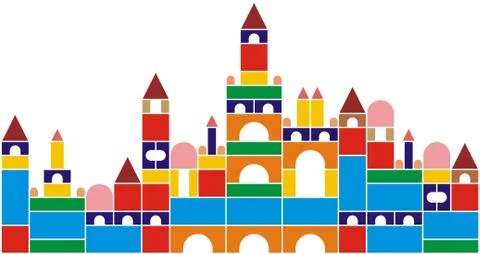 Castle of baby cubes Stock Illustration