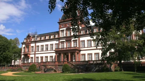 Castle backside with walker Stock Footage 874981