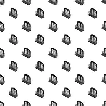 Castle balcony pattern vector seamless 스톡 일러스트