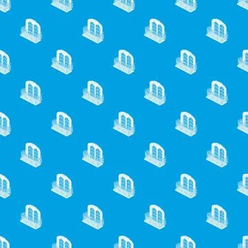 Castle balcony pattern vector seamless blue Stockillustratie
