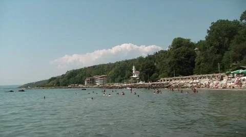 Castle by a beach Stock Footage 520219