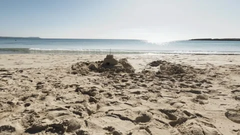 Castle in the beach Stock Footage 299576332