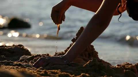 Castle on the Beach Made From Sand Stock Footage 52311469