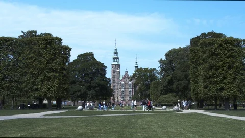 Castle in a beautiful park Stock Footage 130104127