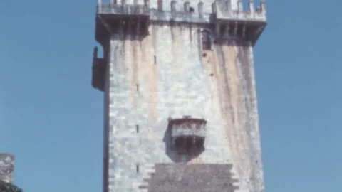 Castle Of Beja Torre De Menagem And Courtyard Portugal 1970s 库存影片 348709079