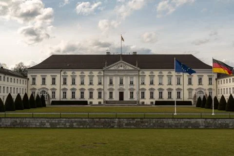 The castle Bellevue in Berlin from a front perspective Stock Photos