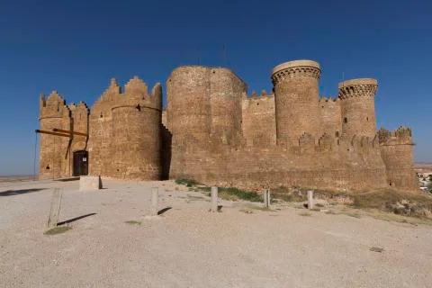 Castle of Belmonte in Cuenca. Stock Photos